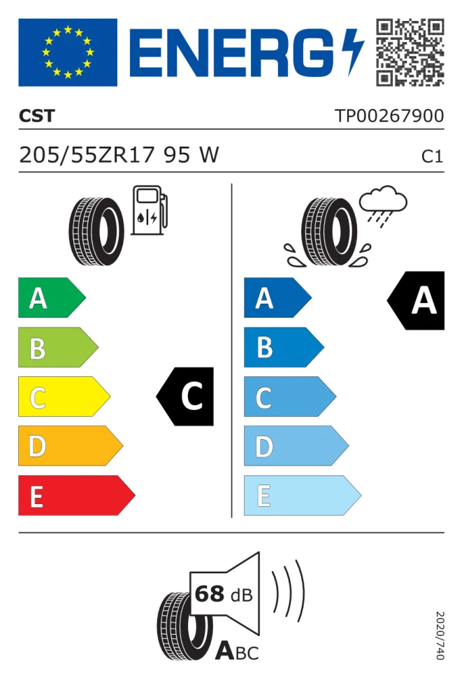 Etichetta europea CST MD A7 205/55ZR17 95W TL