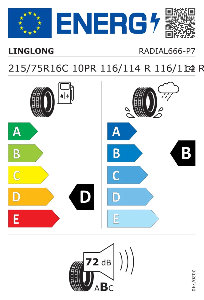 Etichetta europea LINGLONG RADIAL 666 215/75R16C 116/114R TL