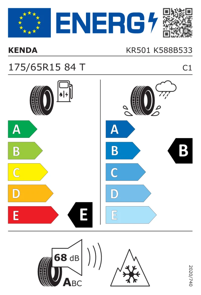 Etichetta europea KENDA WINTERGEN 2 KR 501 175/65R15 84T TL