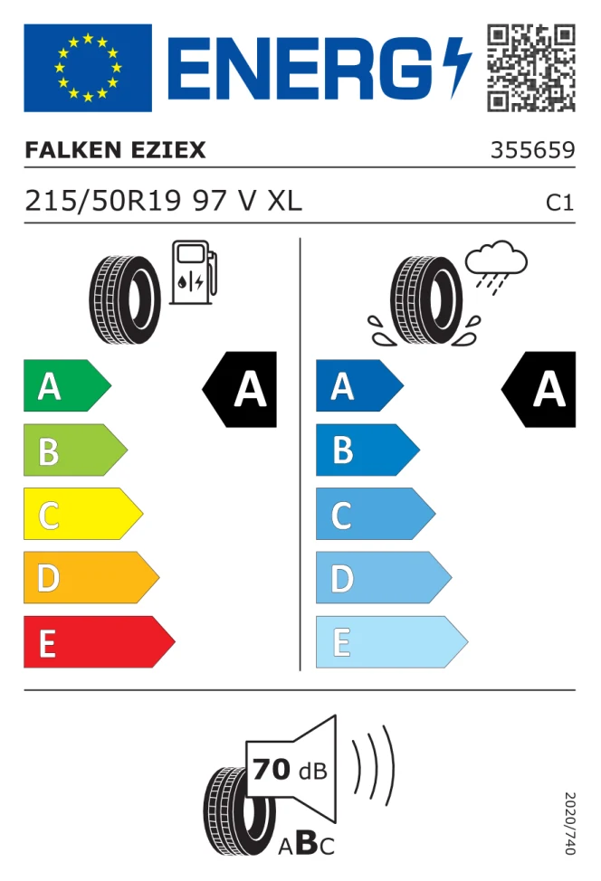 Etichetta europea FALKEN E ZIEX 215/50R19 97V TL