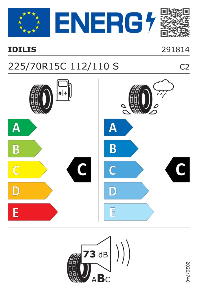 Etichetta europea IDILIS CARGOSPEED EVO 225/70R15C 112/110S TL