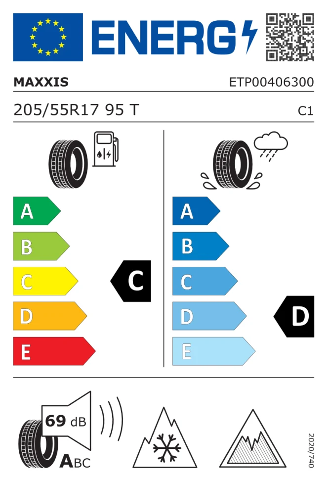 Etichetta europea MAXXIS SP5 205/55R17 95T TL