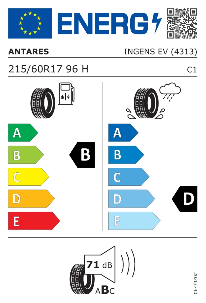 Etichetta europea ANTARES INGENS EV 215/60R17 96H TL