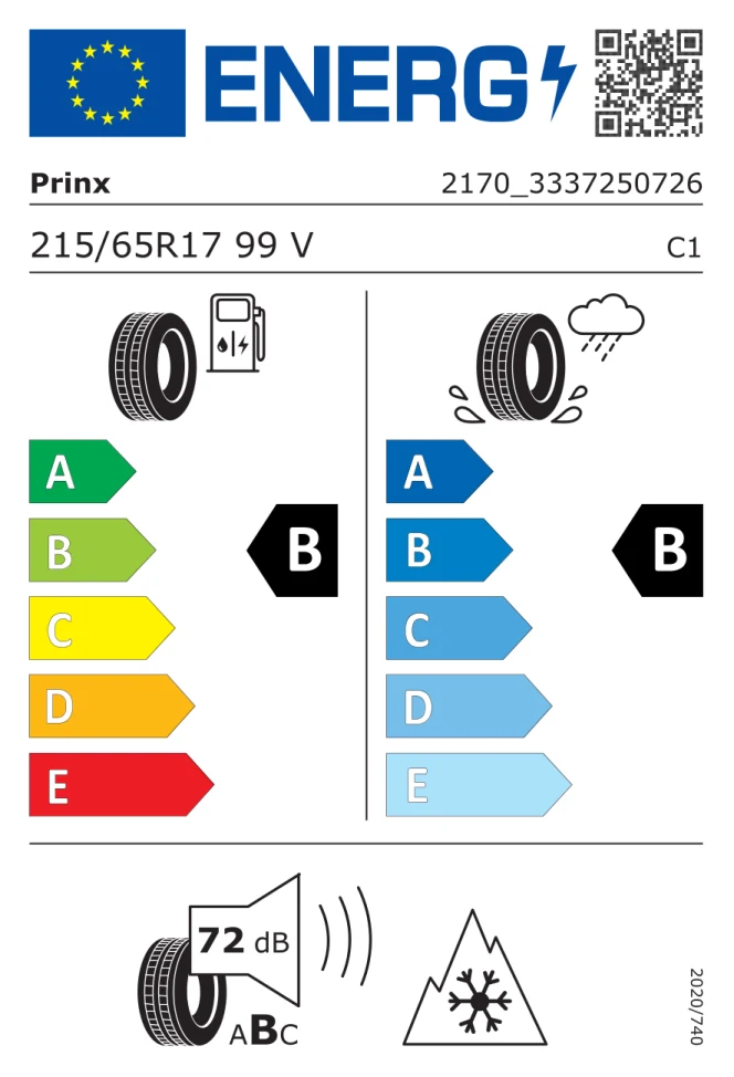 Etichetta europea PRINX QUATTURA 4S PLUS 215/65R17 99V TL
