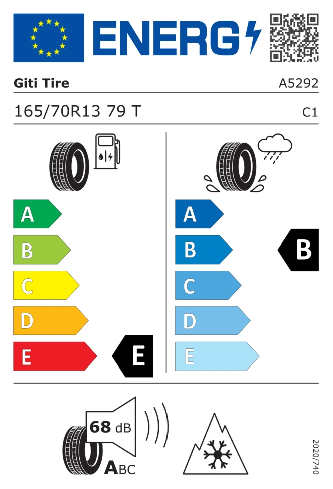 Etichetta europea GITI GITIWINTER W2 165/70R13 79T TL