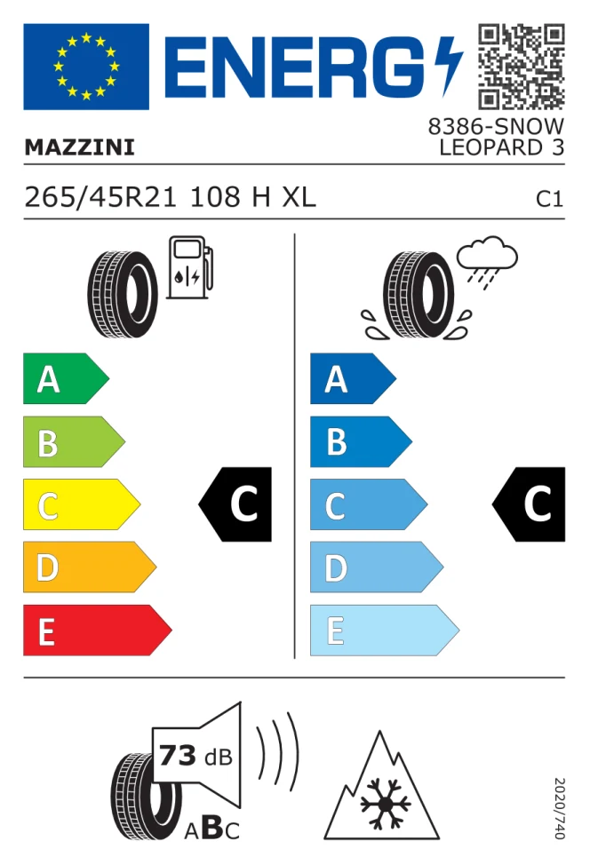 Etichetta europea MAZZINI SNOW LEOPARD 3 265/45R21 108H TL
