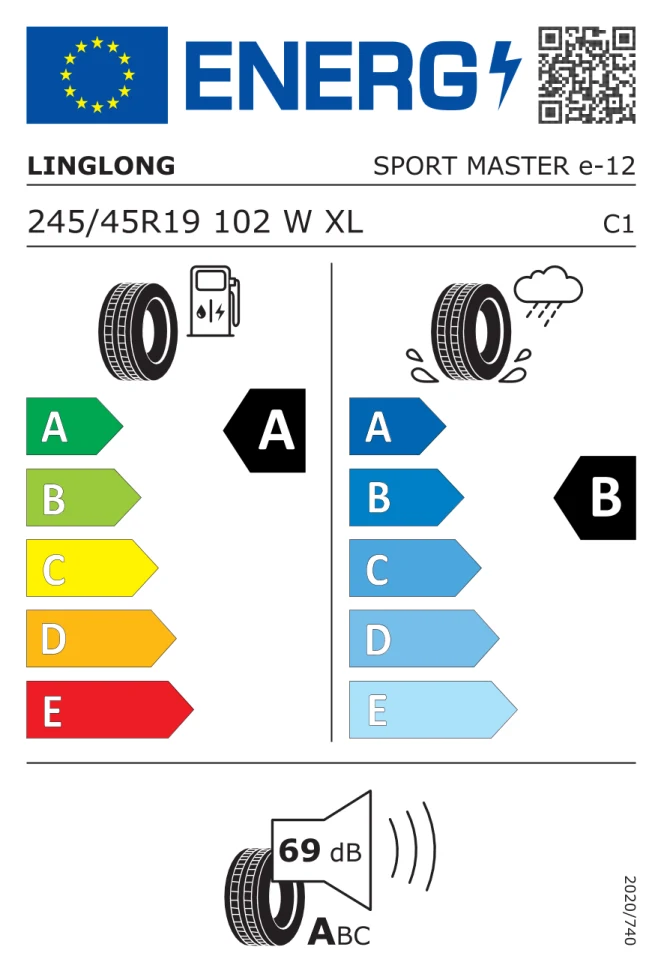 Etichetta europea LINGLONG SPORT MASTER E 245/45R19 102W TL