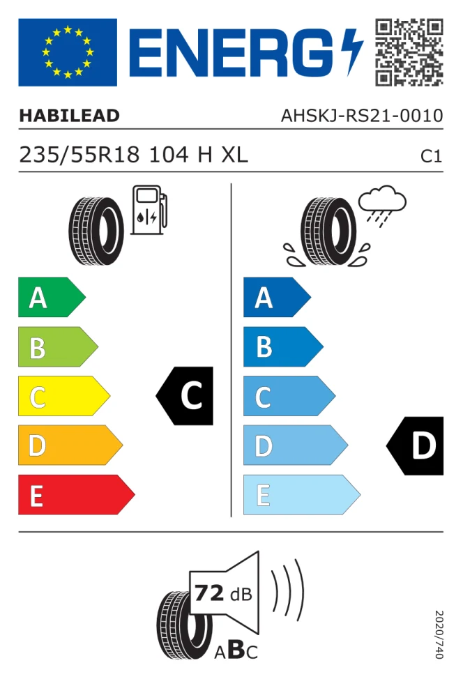 Etichetta europea HABILEAD PRACTICALMAX HT RS21 235/55R18 104H TL
