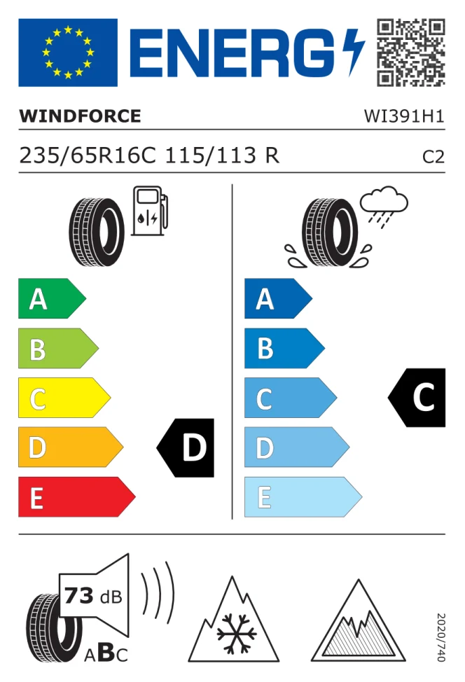 Etichetta europea WINDFORCE ICESPIDER 235/65R16C 115/113R TL