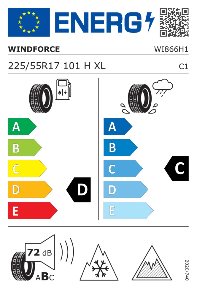 Etichetta europea WINDFORCE ICESPIDER 225/55R17 101H TL