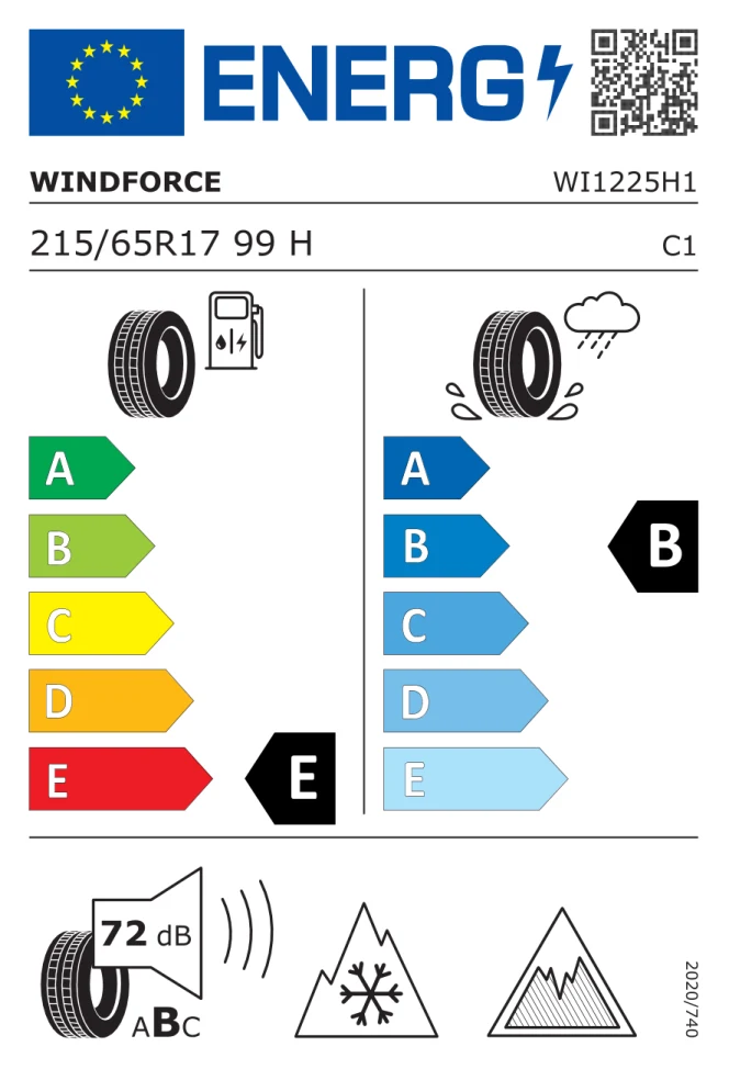 Etichetta europea WINDFORCE SNOWBLAZER 215/65R17 99H TL
