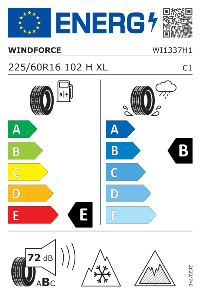 Etichetta europea WINDFORCE SNOWBLAZER 225/60R16 102H TL