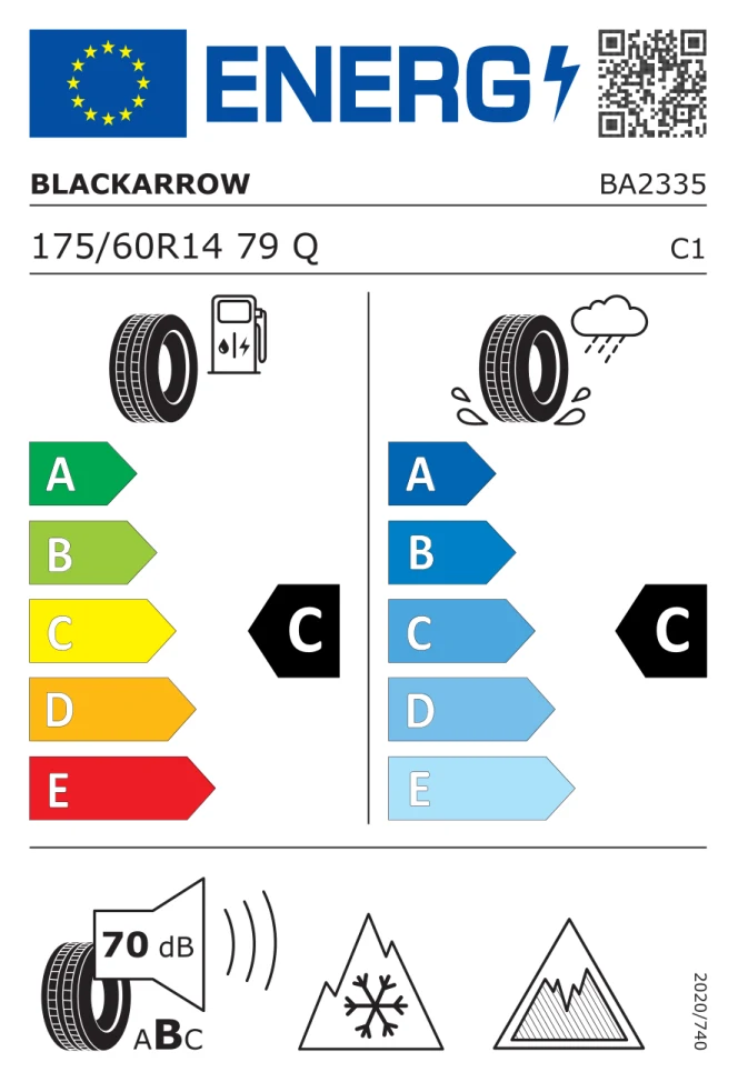 Etichetta europea BLACKARROW WP 10 175/60R14 79Q TL