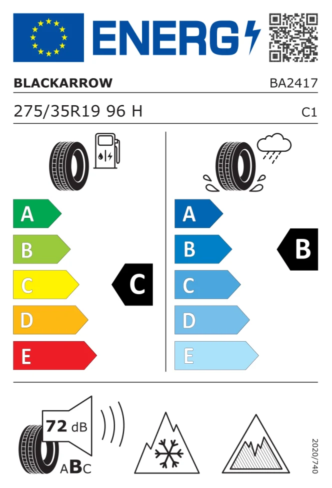 Etichetta europea BLACKARROW WP 10 275/35R19 96H TL