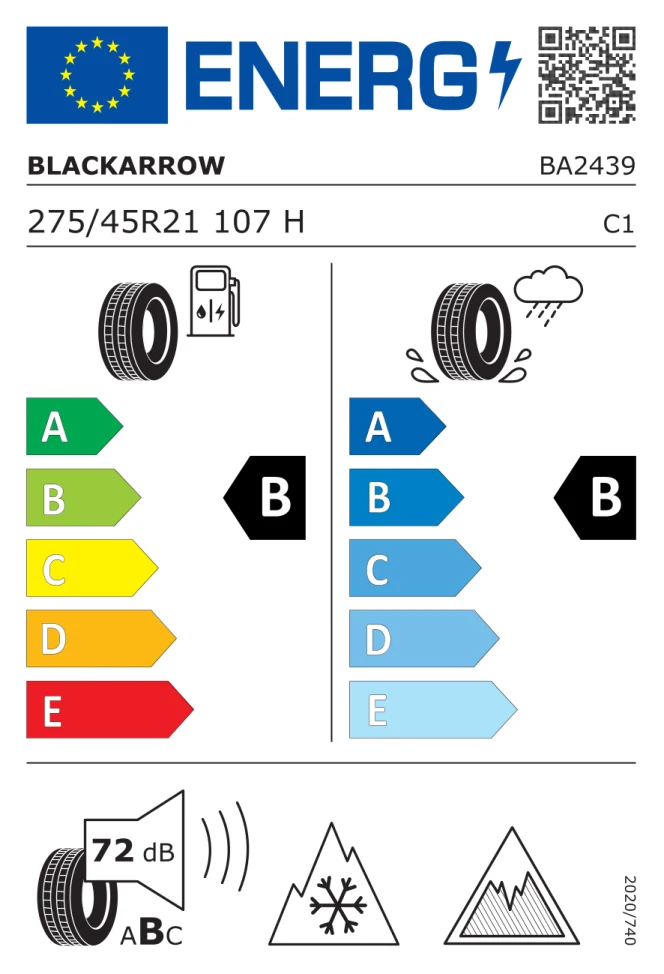 Etichetta europea BLACKARROW WP 10 275/45R21 107H TL