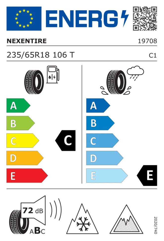 Etichetta europea NEXEN WINGUARD ICE 3 235/65R18 106T TL