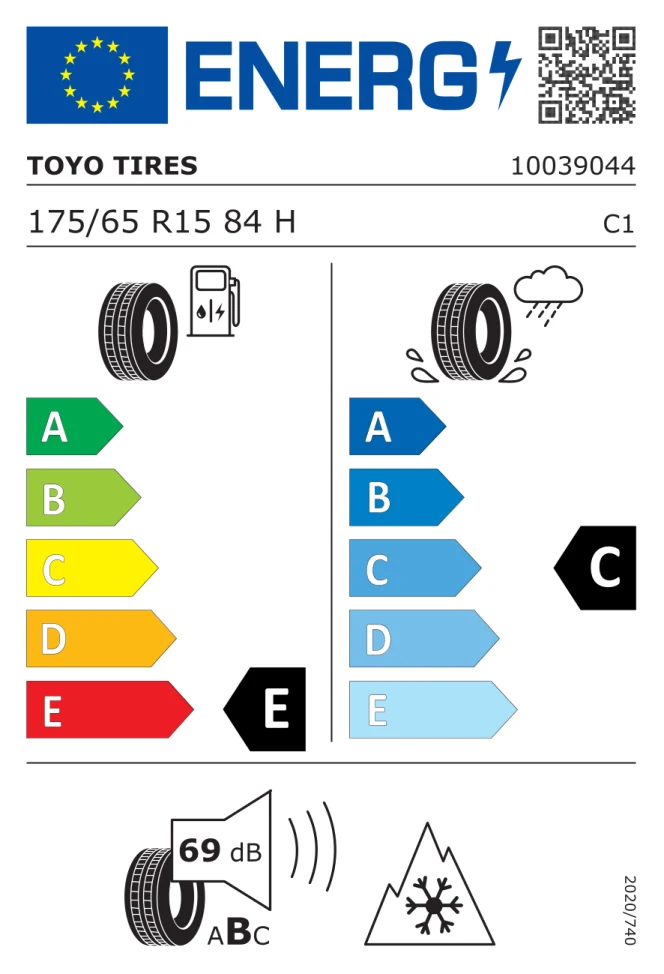 Etichetta europea TOYO CELSIUS 175/65R15 84H TL