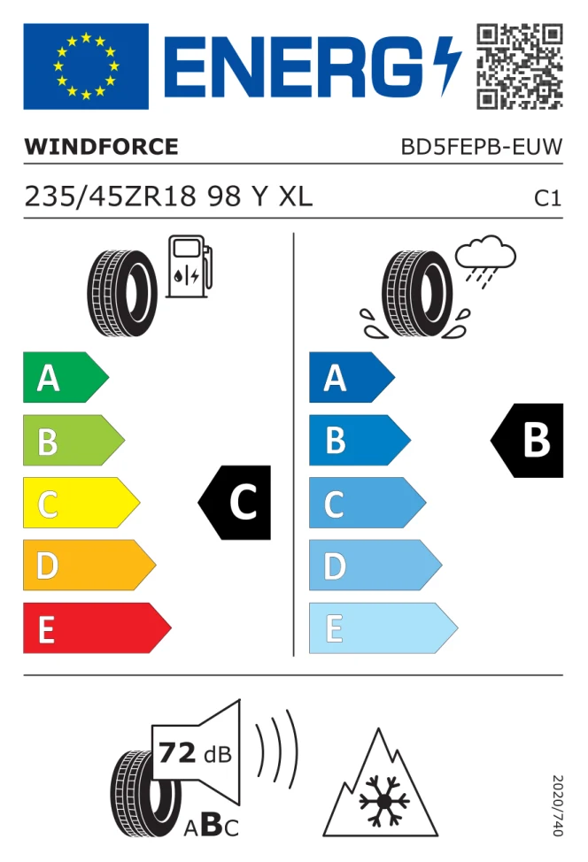 Etichetta europea WINDFORCE TERRAMASTER AS 235/45ZR18 98Y TL