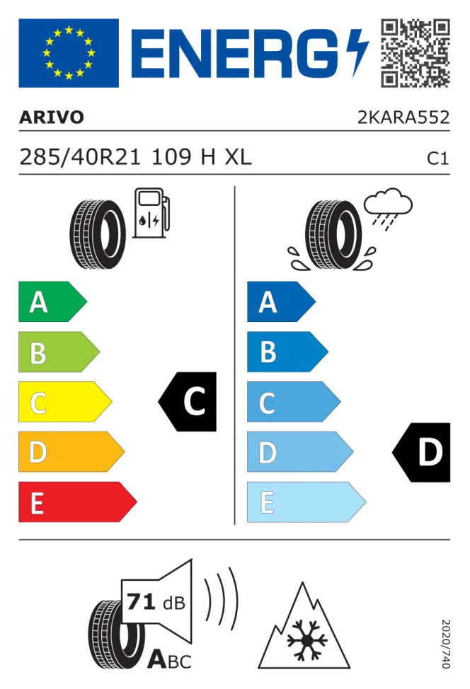 Etichetta europea ARIVO WINMASTER PRO X ARW5 285/40R21 109H TL