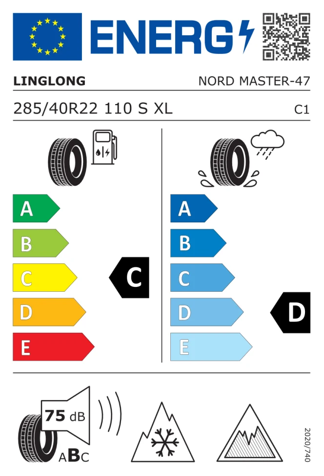 Etichetta europea LINGLONG NORD MASTER 285/40R22 110S TL