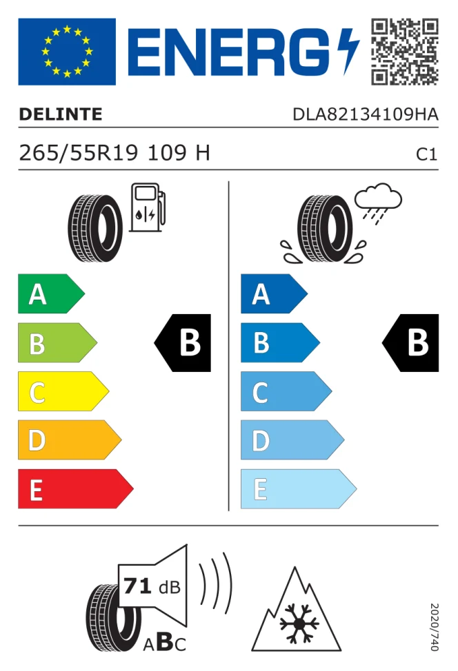 Etichetta europea DELINTE WD 6 265/55R19 109H TL