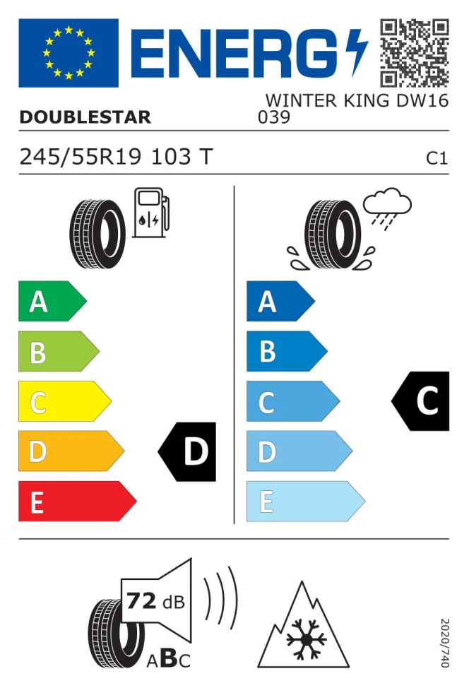 Etichetta europea DOUBLE STAR WINTERKING DW16 245/55R19 103T TL