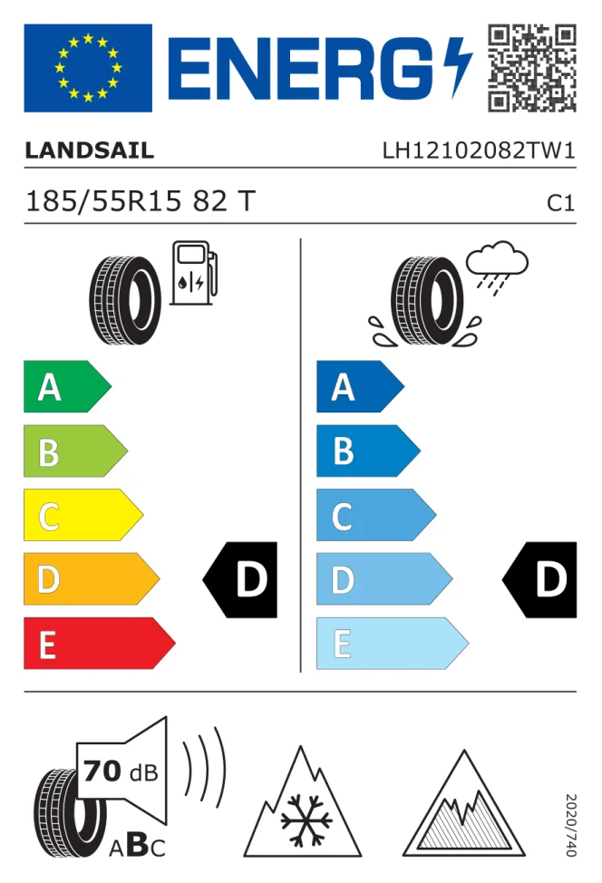 Etichetta europea LANDSAIL POLARDRAGON SOFT 185/55R15 82T TL