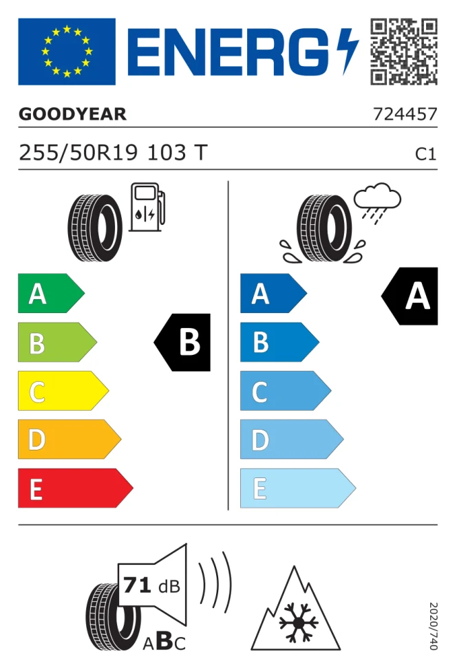 Etichetta europea GOODYEAR VECTOR ALL SEASON 4 255/50R19 103T TL