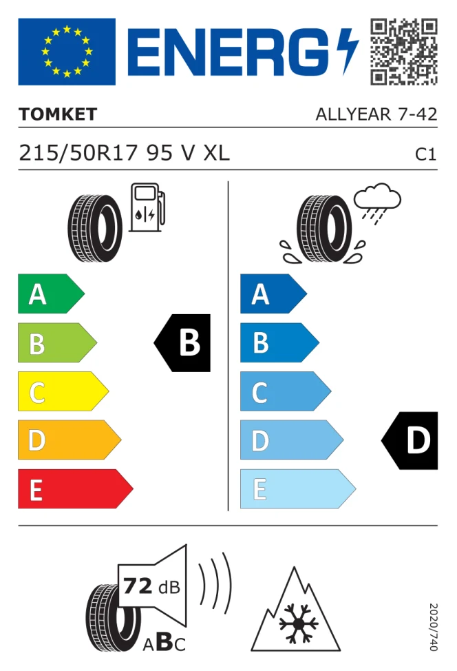 Etichetta europea TOMKET ALLYEAR 7 215/50R17 95V TL