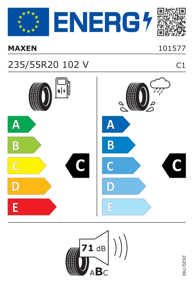Etichetta europea MAXEN TURBO PRO 235/55R20 102V TL