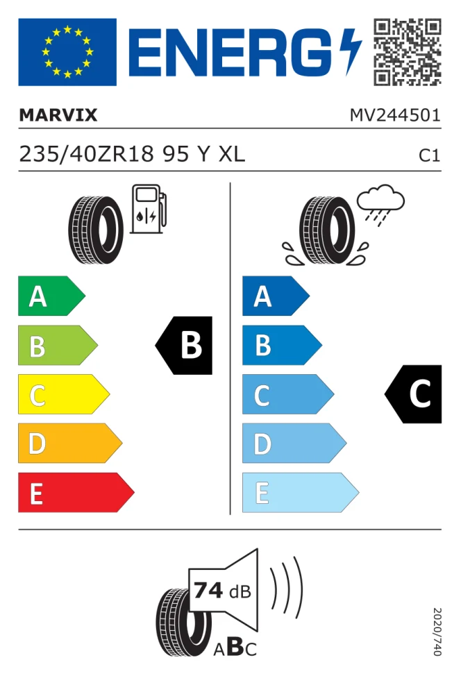 Etichetta europea MARVIX NEO EDGE 235/40ZR18 95Y TL