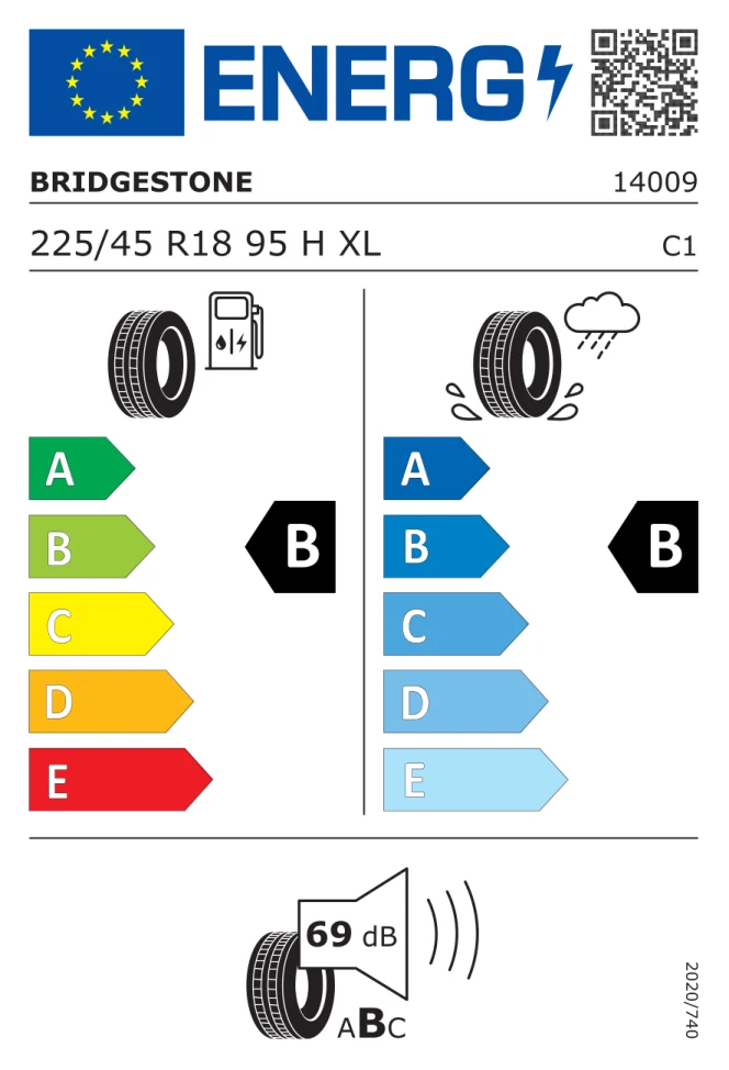 Etichetta europea BRIDGESTONE TURANZA LS100 225/45R18 95H TL