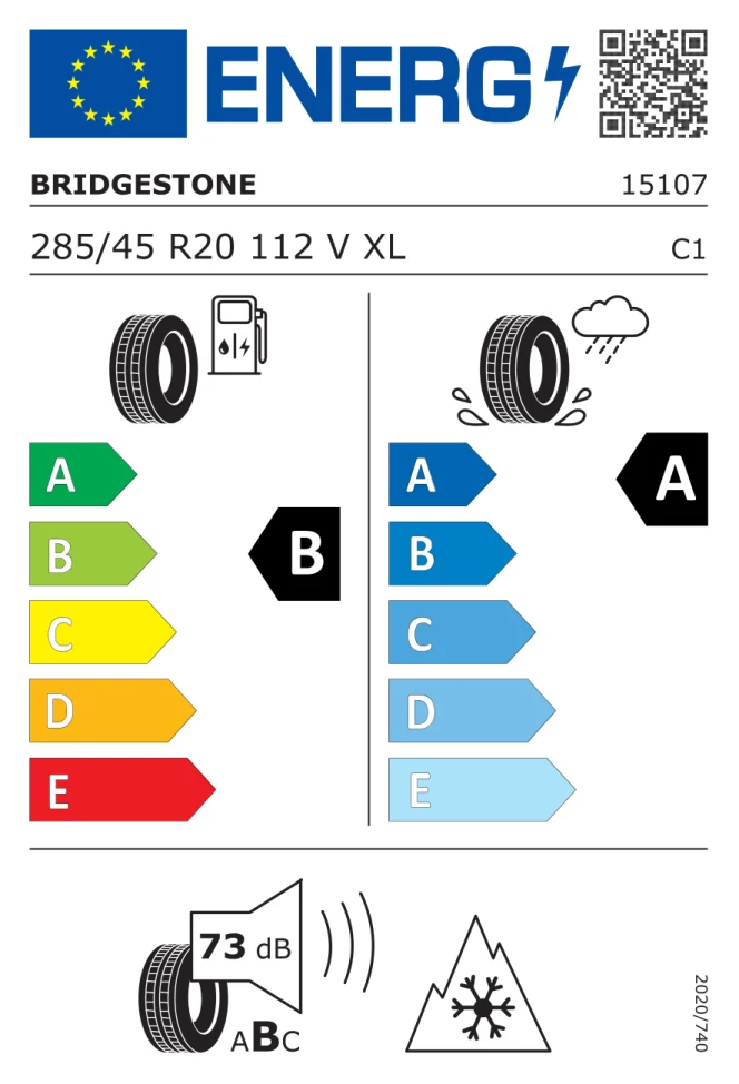 Etichetta europea BRIDGESTONE BLIZZAK LM005 285/45R20 112V TL