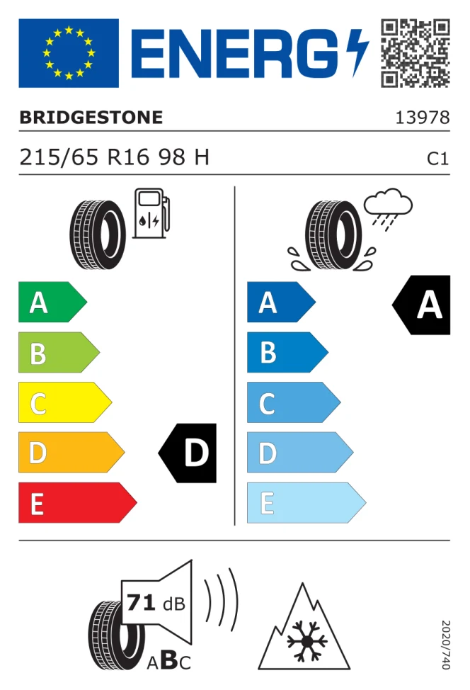 Etichetta europea BRIDGESTONE BLIZZAK LM005 215/65R16 98H TL