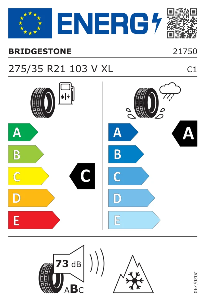 Etichetta europea BRIDGESTONE BLIZZAK LM005 275/35R21 103V TL