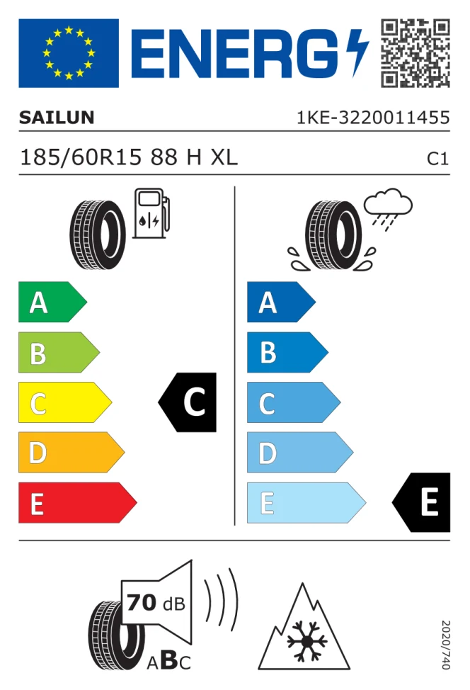 Etichetta europea SAILUN ICE BLAZER ARCTIC 185/60R15 88H TL