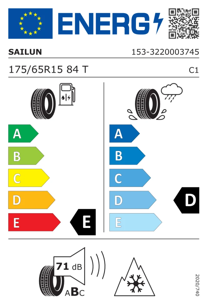 Etichetta europea SAILUN ICE BLAZER WST1 175/65R15 84T TL