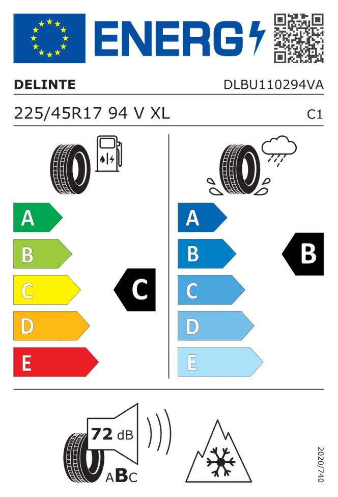 Etichetta europea DELINTE WD 1 225/45R17 94V TL