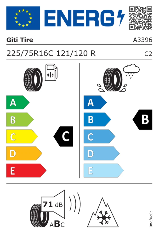 Etichetta europea GT RADIAL MAXMILER WT2 CARGO 225/75R16C 121/120R TL