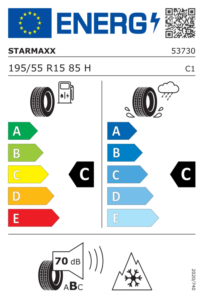 Etichetta europea STARMAXX ICEGRIPPER W850 195/55R15 85H TL