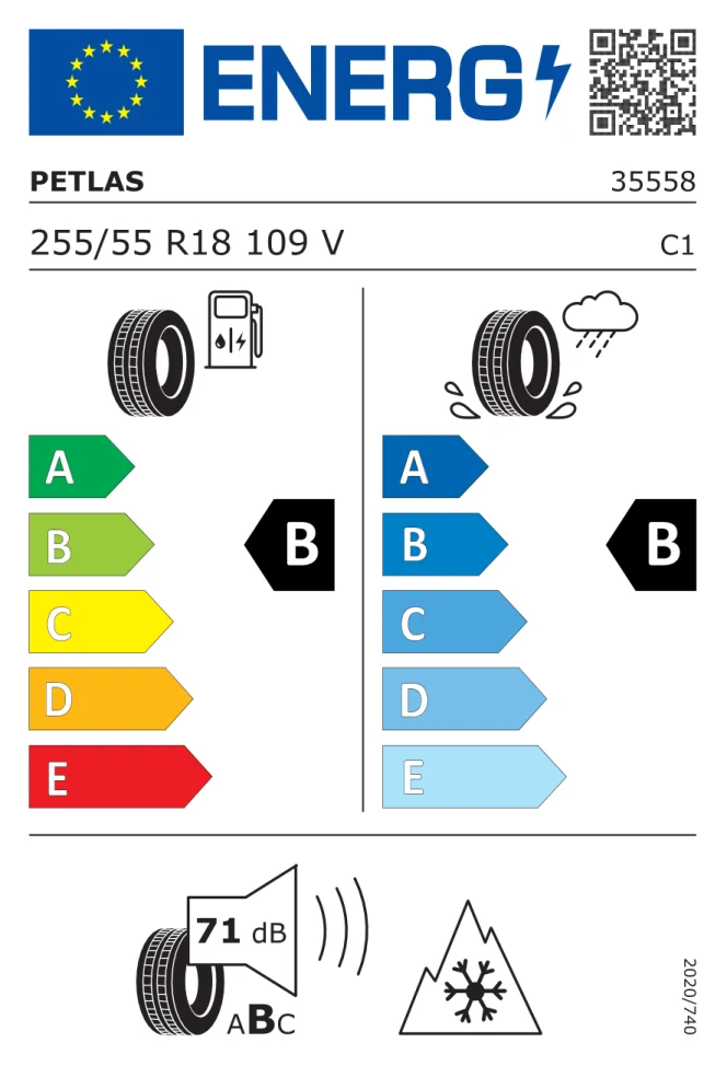 Etichetta europea PETLAS W 671 255/55R18 109V TL