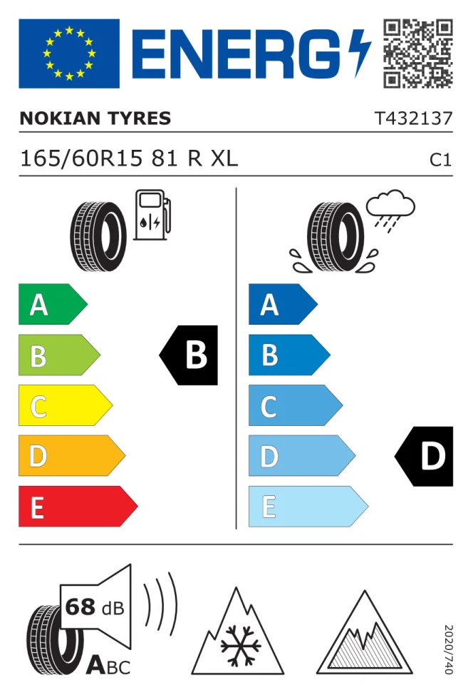 Etichetta europea NOKIAN HAKKAPELIITTA R5 165/60R15 81R TL