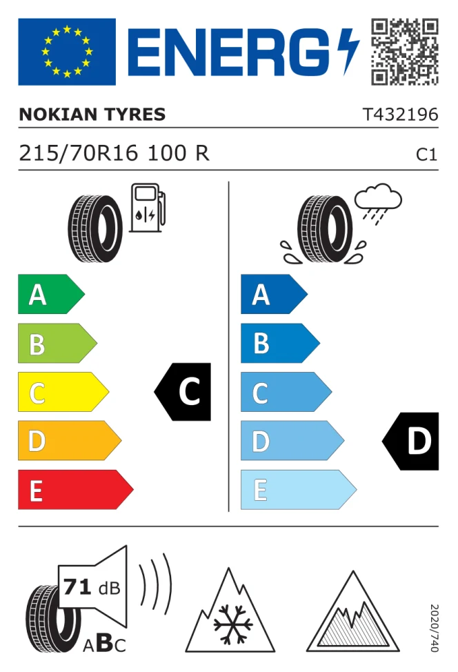 Etichetta europea NOKIAN HAKKAPELIITTA R5 SUV 215/70R16 100R TL
