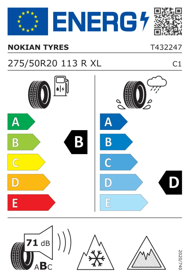 Etichetta europea NOKIAN HAKKAPELIITTA R5 SUV 275/50R20 113R TL