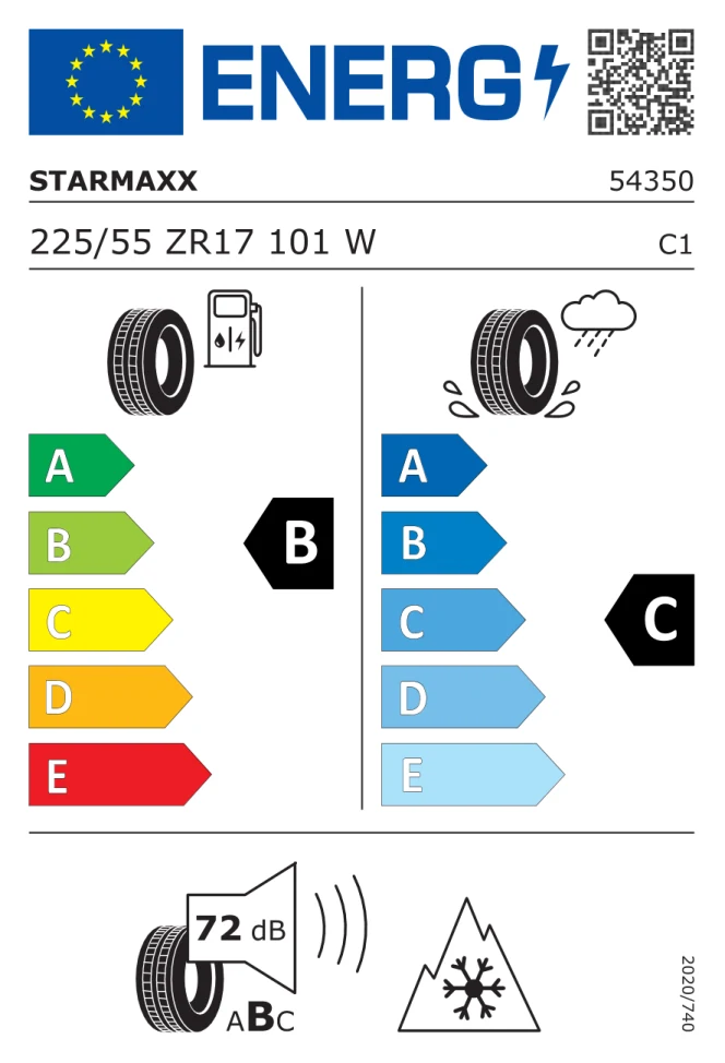 Etichetta europea STARMAXX MAXX OUT ST582 225/55ZR17 101W TL