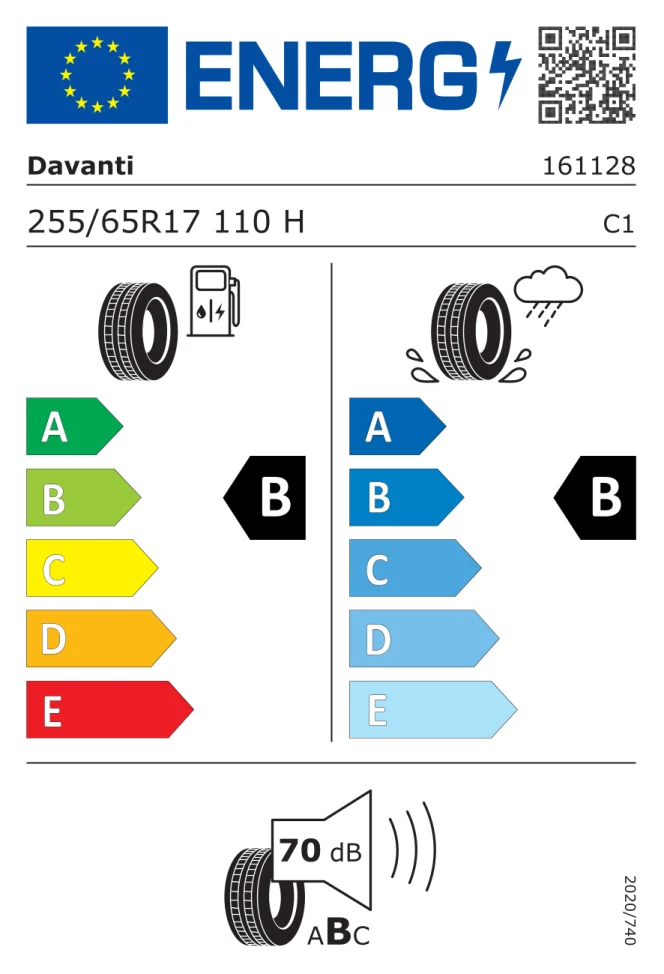Etichetta europea DAVANTI DX 740 255/65R17 110H TL