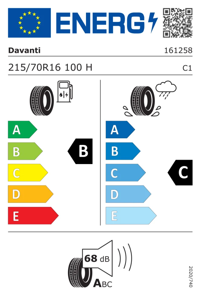 Etichetta europea DAVANTI DX 740 215/70R16 100H TL