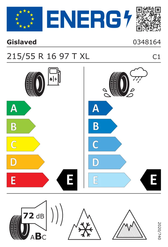 Etichetta europea GISLAVED SOFT FROST 200 215/55R16 97T TL