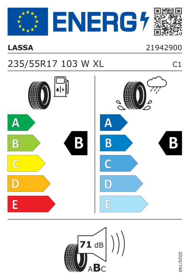 Etichetta europea LASSA DRIVEWAYS 235/55R17 103W TL