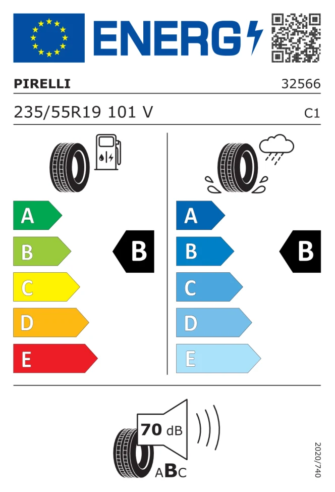 Etichetta europea PIRELLI SCORPION VERDE 235/55R19 101V TL